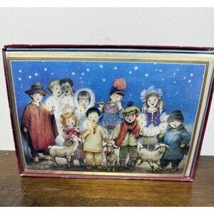 Carolers ChildrenChristmas Cards Set 20 card 21 envelope VTG 1991 Joy NOS